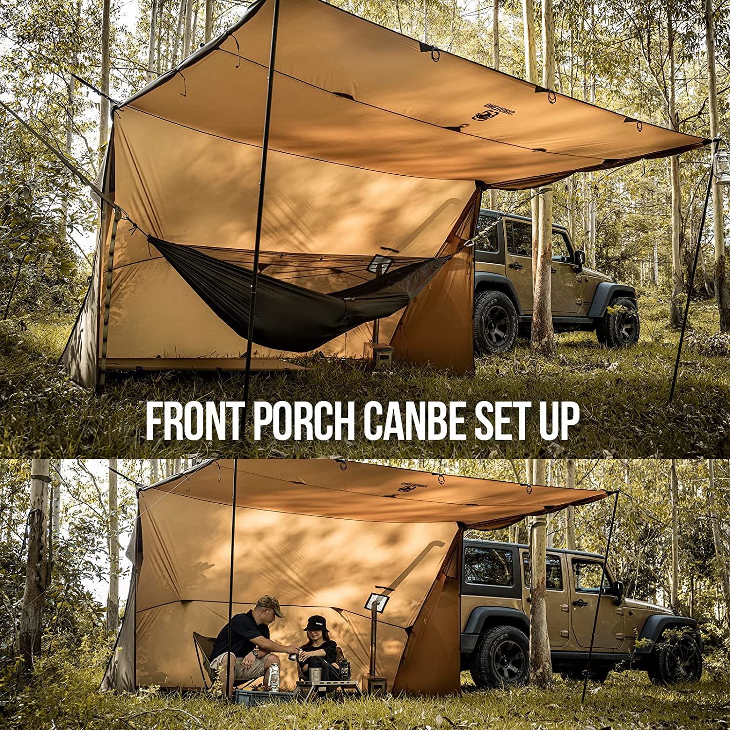 Hammock Hot Tent with Stove Jack, Waterproof Camping Tarp, PU3000mm 4 Season Tent V563