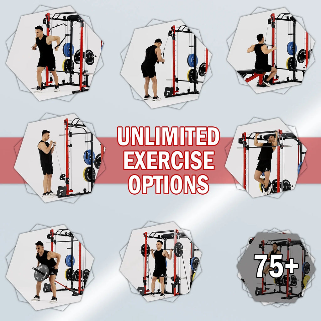 2000lbs Squat Rack with Weight Bench Combo S7138