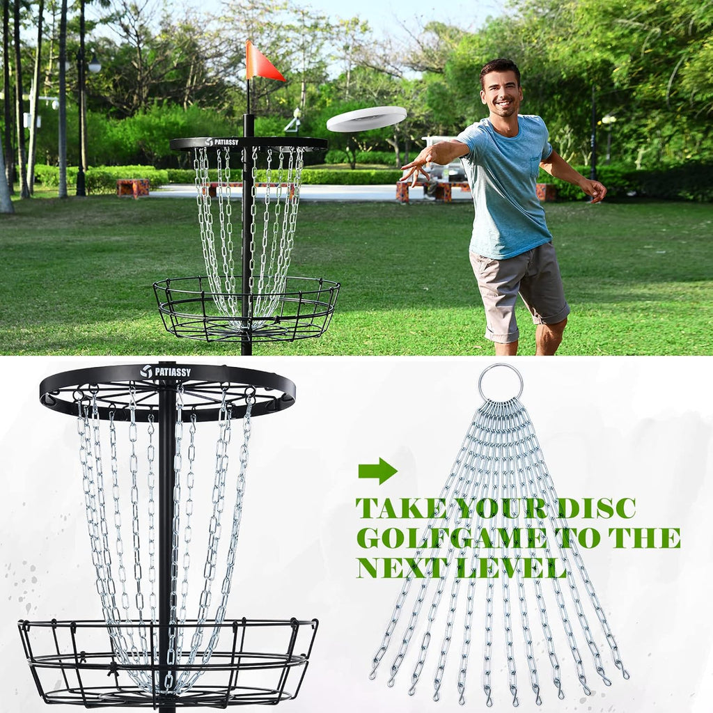 Portable Disc Golf Basket with 24/12 Chains L775600