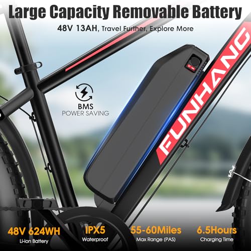 26" Fat Tire Electric Mountain Bike with 48V 13AH Battery Y89751