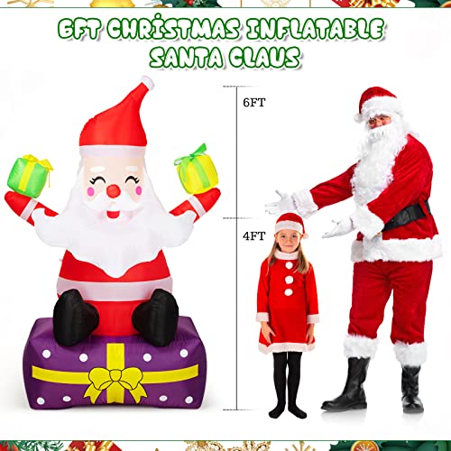 Inflatable Santa Claus with Gift Boxes LED Lights Yard Decor X77698