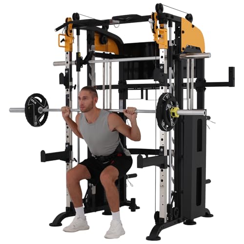 Smith Machine with Lever Arms Pulley Ratio 2:1 Squat Rack Pull Up Bar A4682