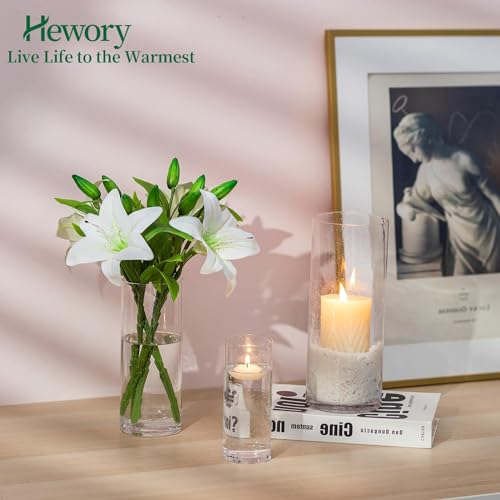 3 PCS Clear Glass Cylinder Candle Holder J76852
