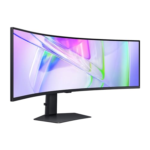 49" Curved Ultrawide Dual QHD Computer Monitor, USB-C, DisplayPort, HDMI, 120Hz, Height Adjustable Stand V499