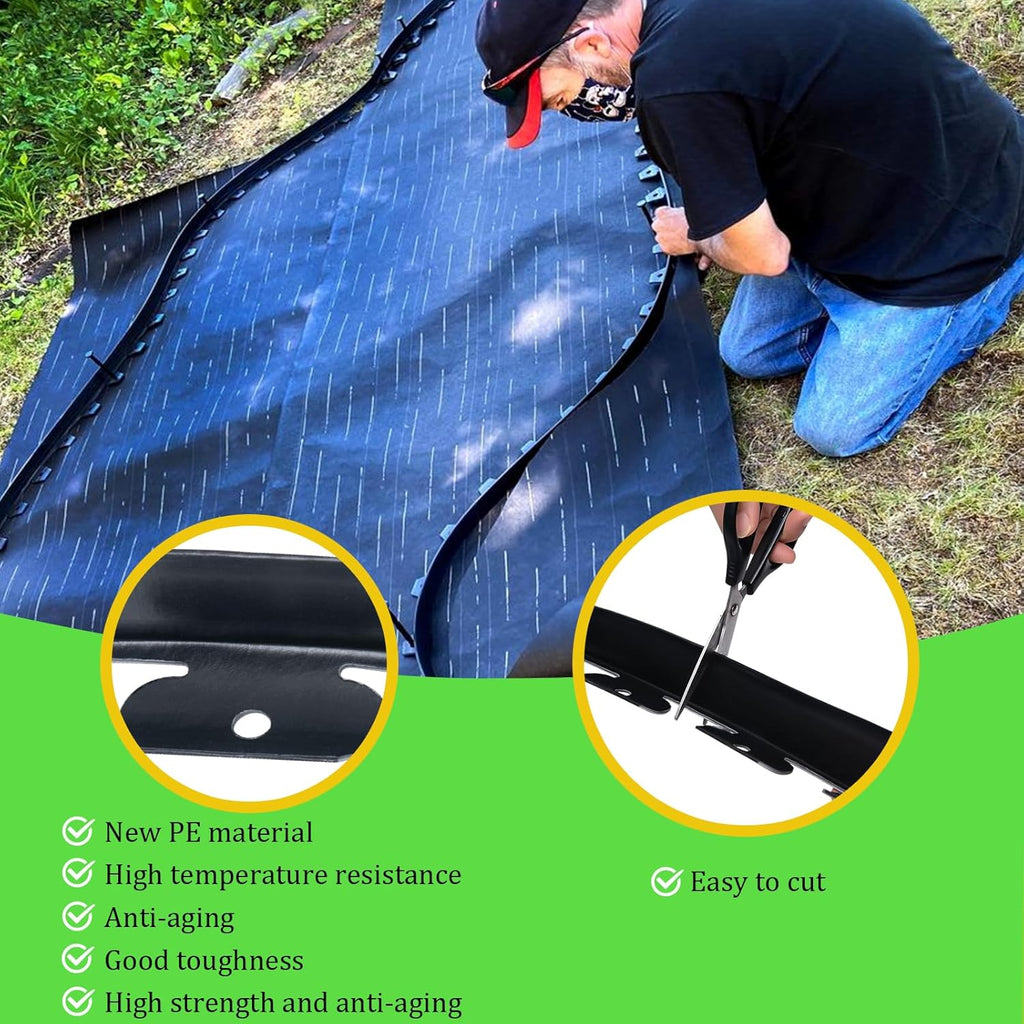 Black 100FT Landscape Edging Kit with 32 Anchoring Stakes S93720