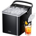 Black Self-Cleaning Ice Machine, 26Lbs/24H, 2 Sizes of Bullet Ice H207