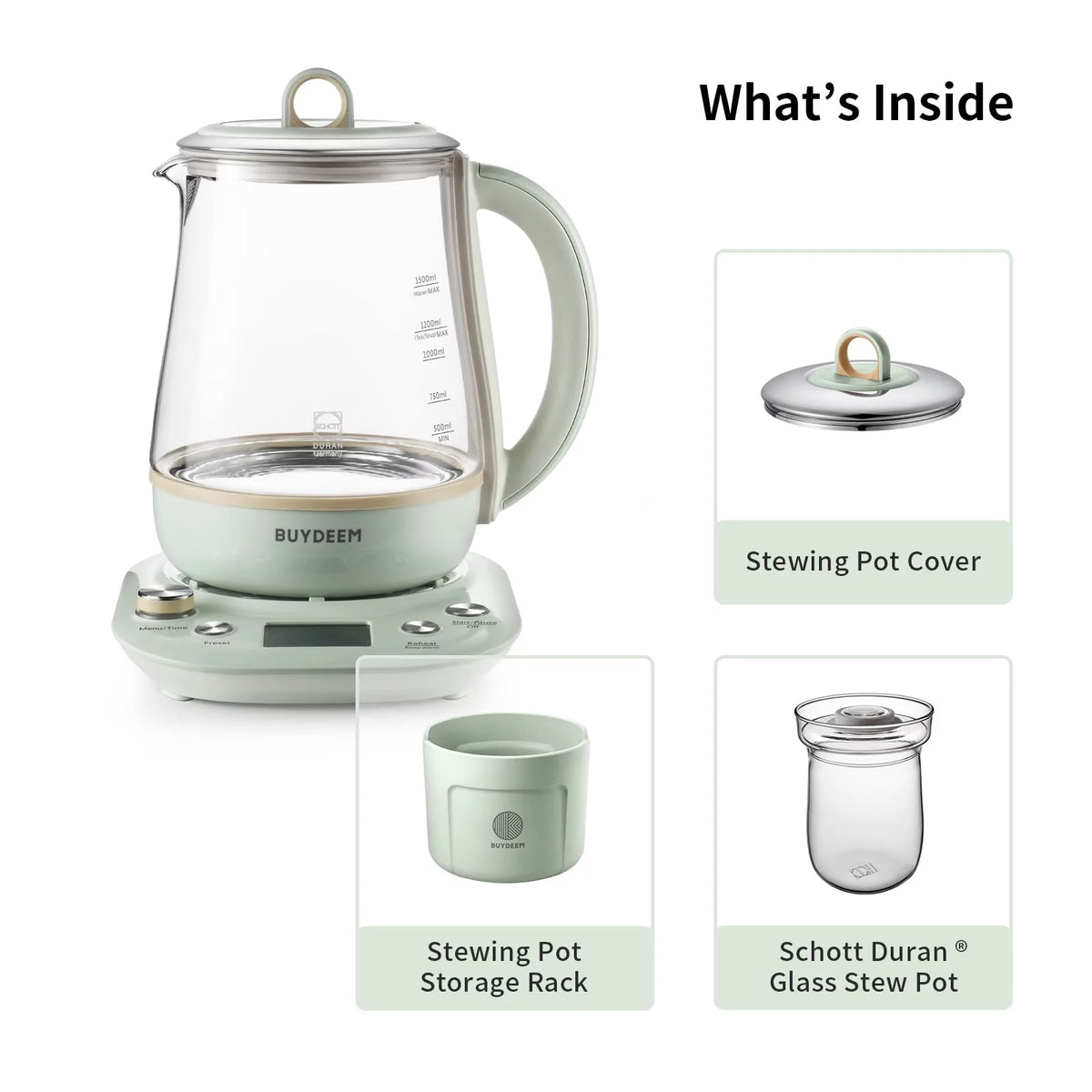 Green Glass Electric Kettle 1.5L N54082