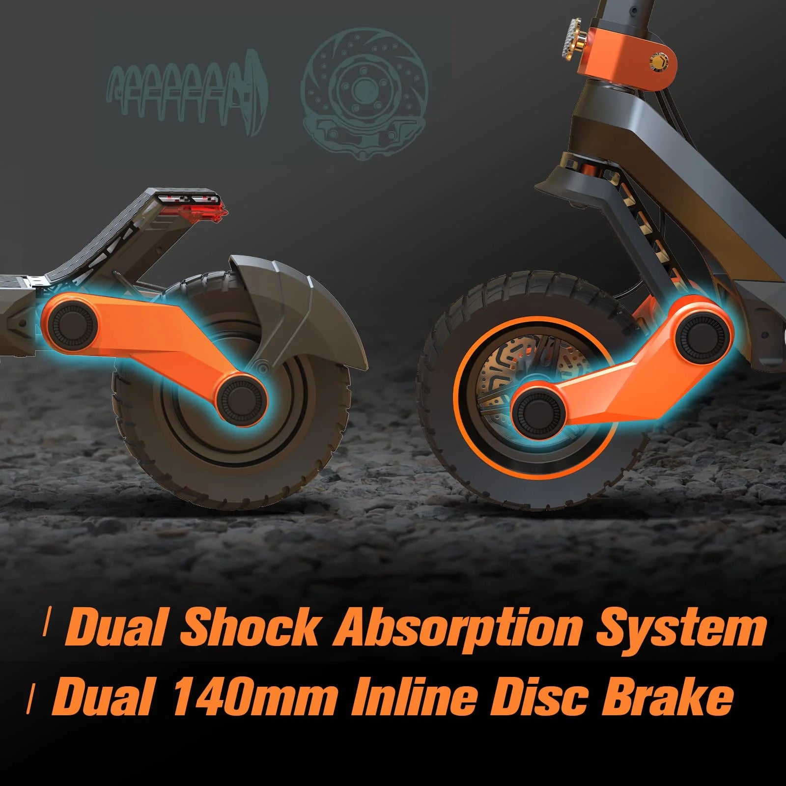 Electric Scooter 1200W Motor 10.5" Off Road Tires 52V/18Ah Dual Brake Folding P471336