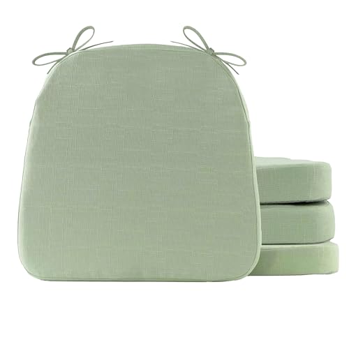 Sage Green 16"x16"x2" Set of 2 Chair Cushions with Ties X334