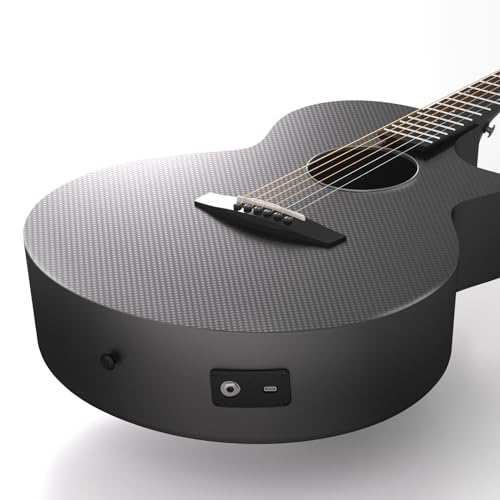 Acoustic Electric Guitar Carbon Fiber 41" 4/4 Sized Guitar Bundle with Hard Case C8126
