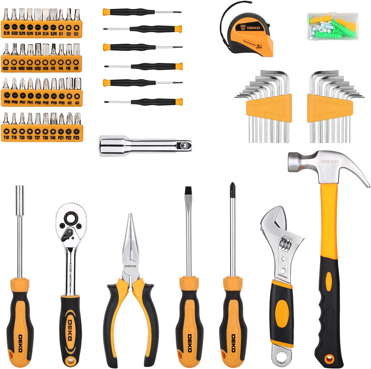 158 Piece Hand Tool Set with Plastic Toolbox Storage Case I96875