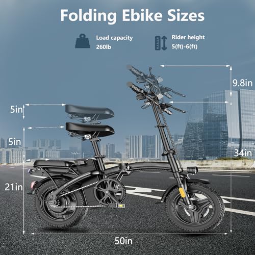 14" Mini Folding Electric Bike with 48V12AH Removable Battery A12484