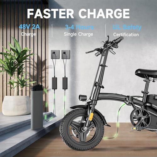 14" Mini Folding Electric Bike with 48V12AH Removable Battery A12484