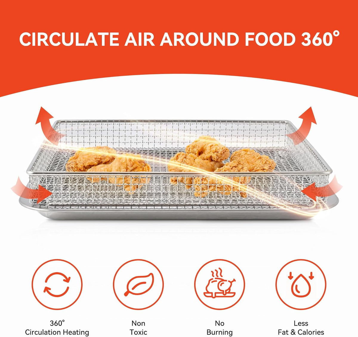 Stainless Steel Air Fryer Basket and Baking Tray (1 Set) S203207