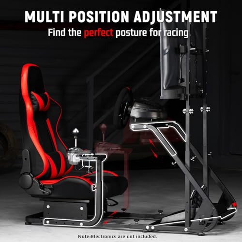 Racing Simulator Cockpit with Monitor Mount, red Seat N733382