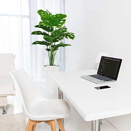 Set of 2 Artificial Areca Palm Plants, 32 Inch Fake Tropical Palm Trees with Greenery Leaves and Stems D7561
