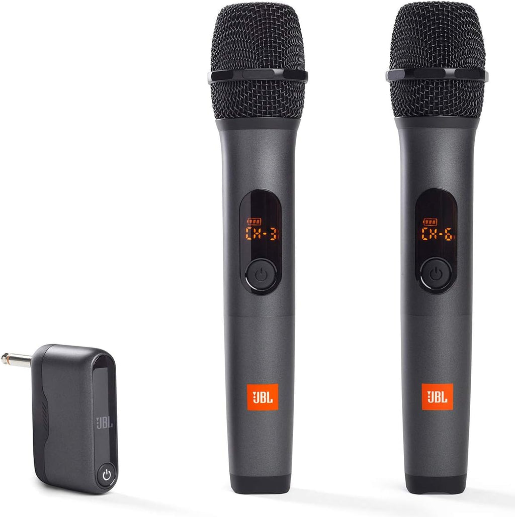 Black Wireless Two Microphone System with Dual-Channel Receiver Z643