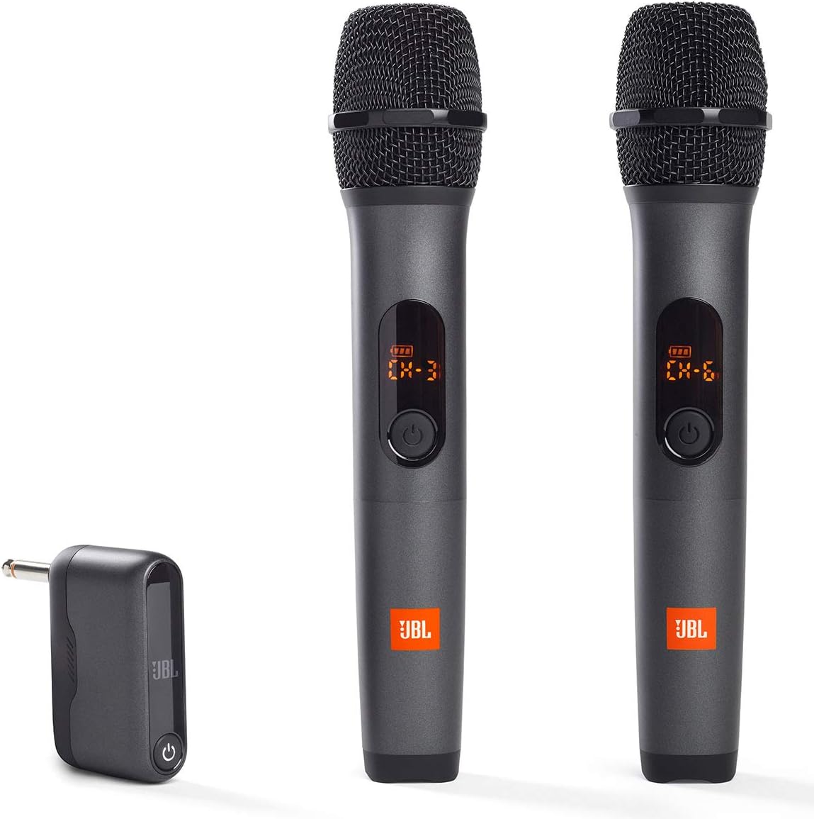 Black Wireless Two Microphone System with Dual-Channel Receiver Z643