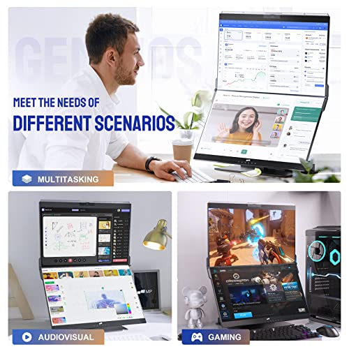 Dual 24" FHD Stacked Desktop Monitors with 1080P Webcam & Speakers, 100W USB-C Charging L783