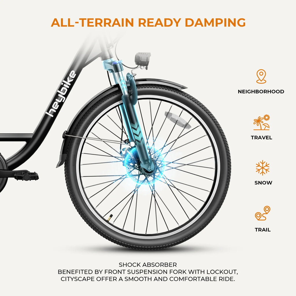 Electric City Cruiser Bicycle 26" 7-Speed Electric Bike with Removable Battery P696