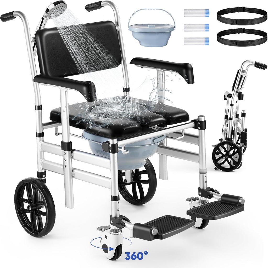 Foldable Aluminum Shower Chair with Wheels C964849