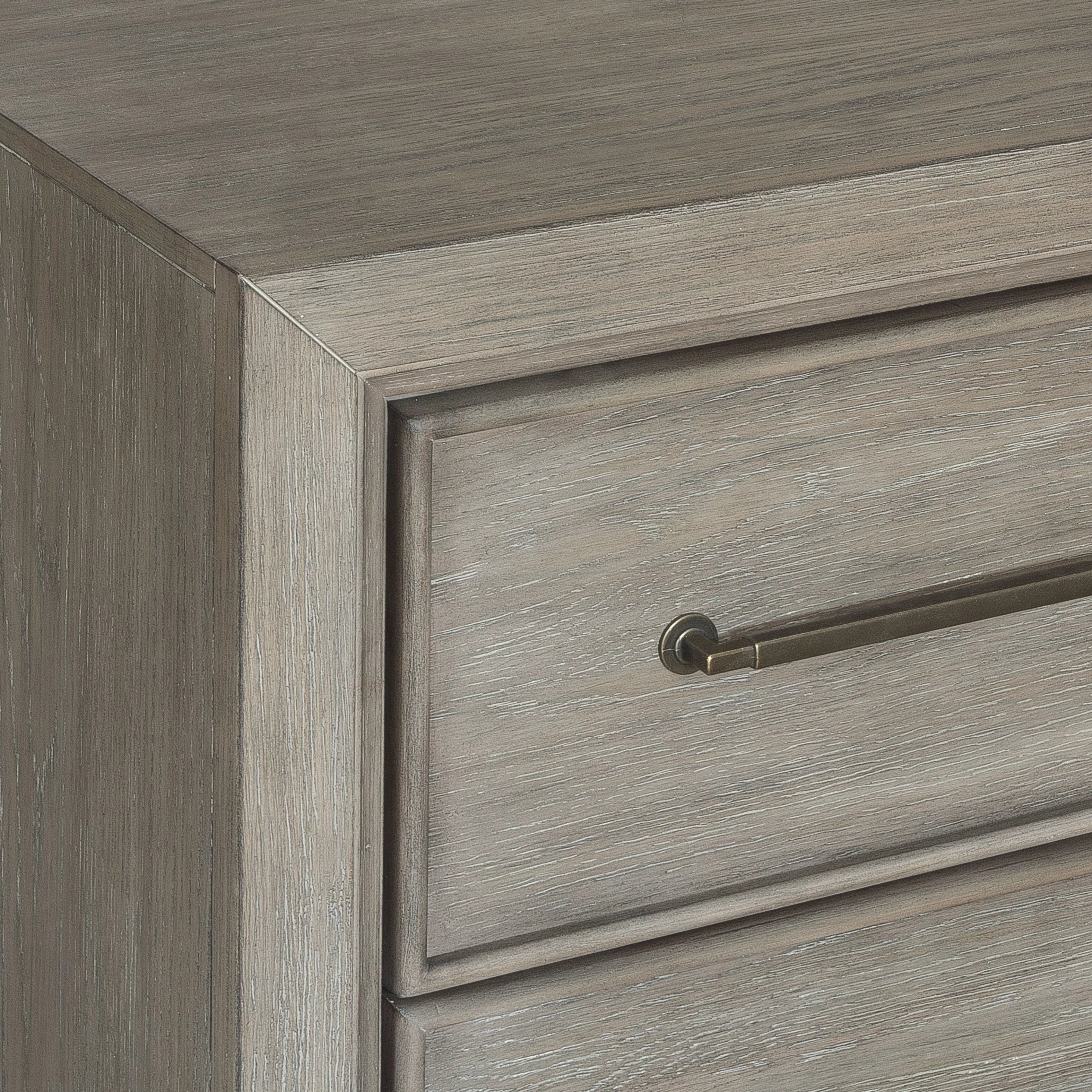 Gray Wood Queen Bedroom Set with Dresser, Mirror, Nightstand, and Chest M89105