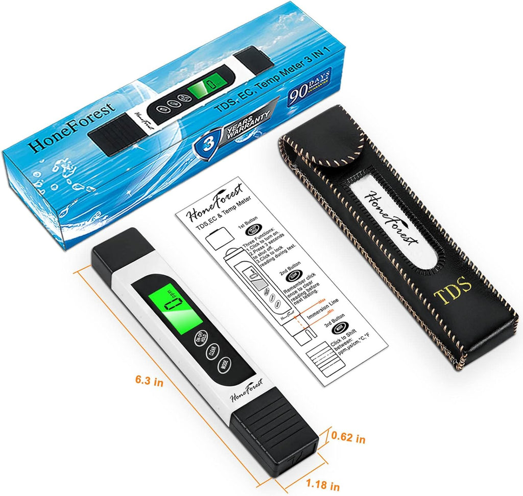 TDS Meter EC Meter Temperature Meter 3 in 1 0-9990ppm E4336
