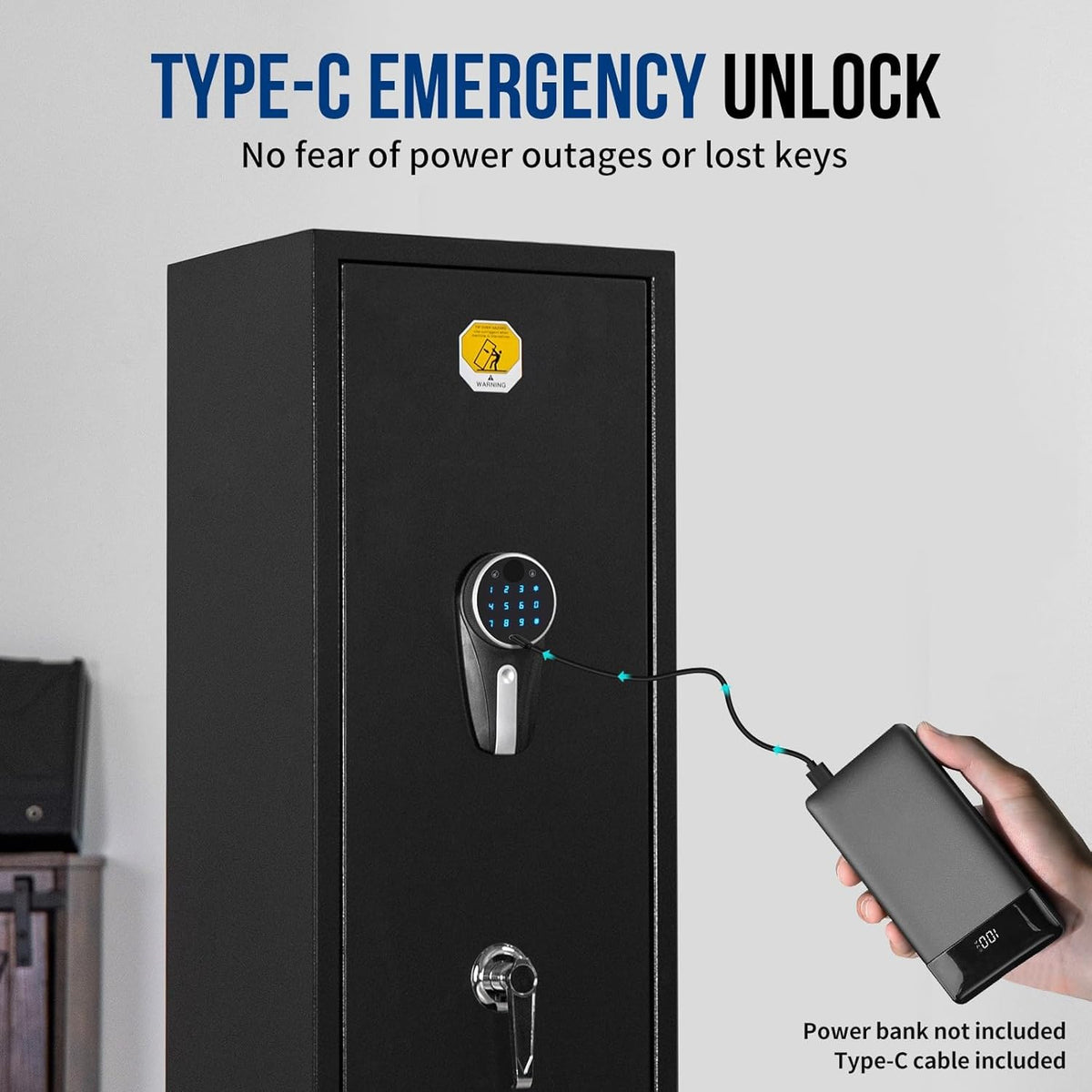 6 Long Gun Safe with Keys Keypad Wall Mount S7812