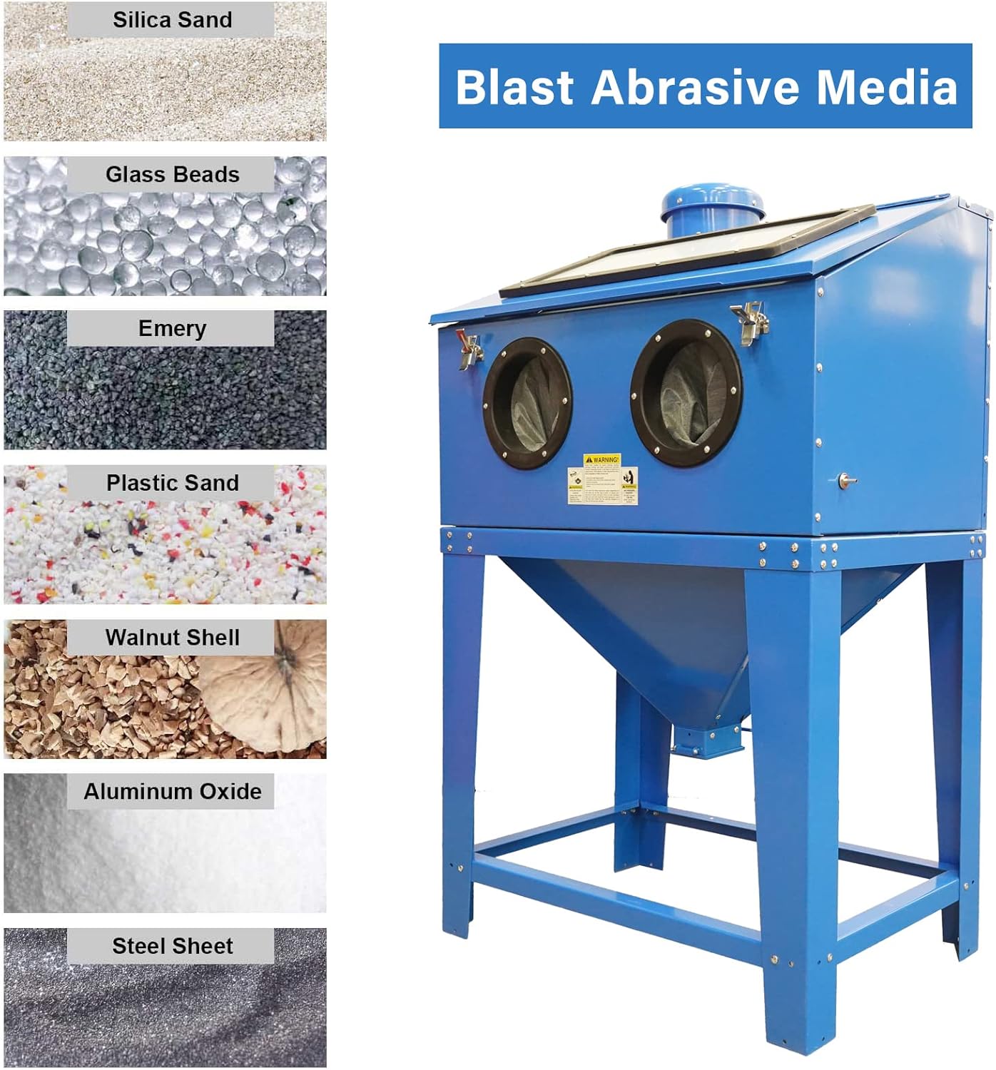 90 Gallon Sandblasting Cabinet with Dust Collection F631