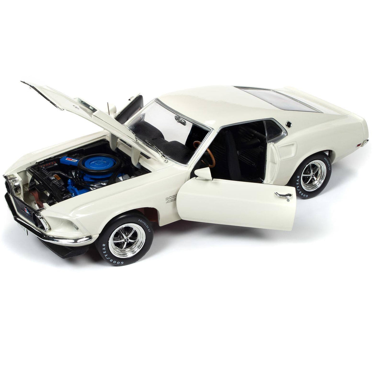 1969 Ford Mustang Fastback Boss 429 Wimbledon White 1/18 Diecast Q95817