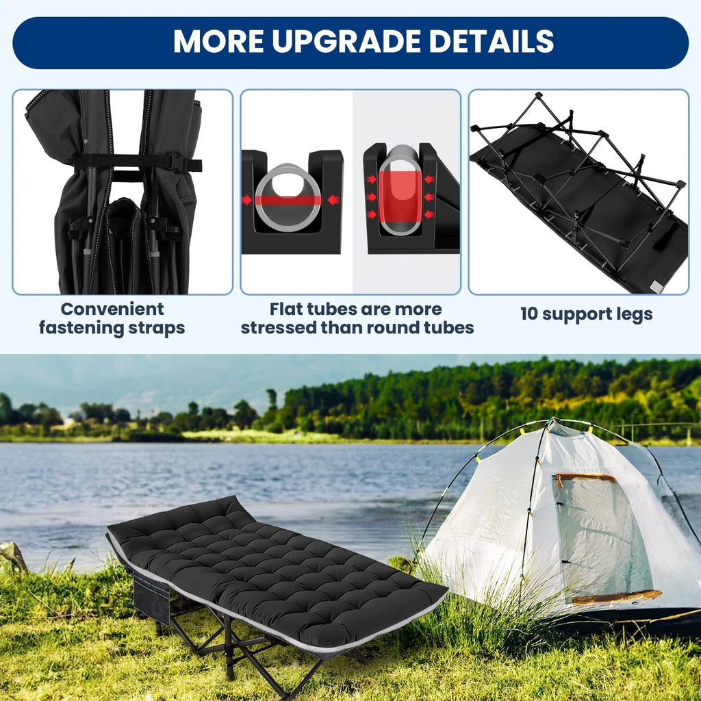 Portable Folding Bed with Removable Thick Mattress and Carry Bag G19416