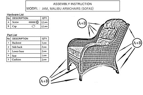 Natural Rattan Wicker Armchair with Cushion G55293
