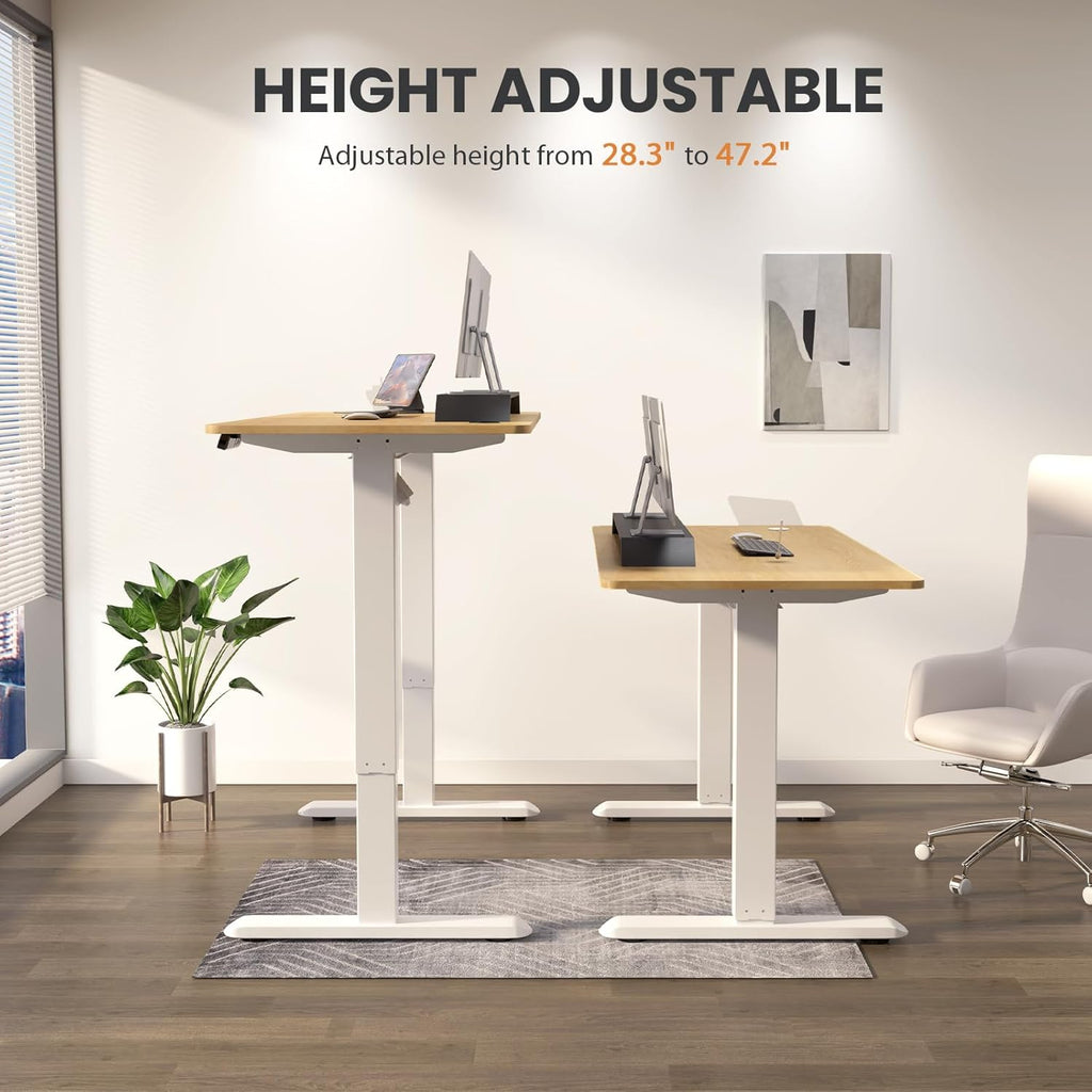 Electric Standing Desk 48 x 24 Inch Adjustable Height Desk with 4 Memory Presets (Maple) S166485