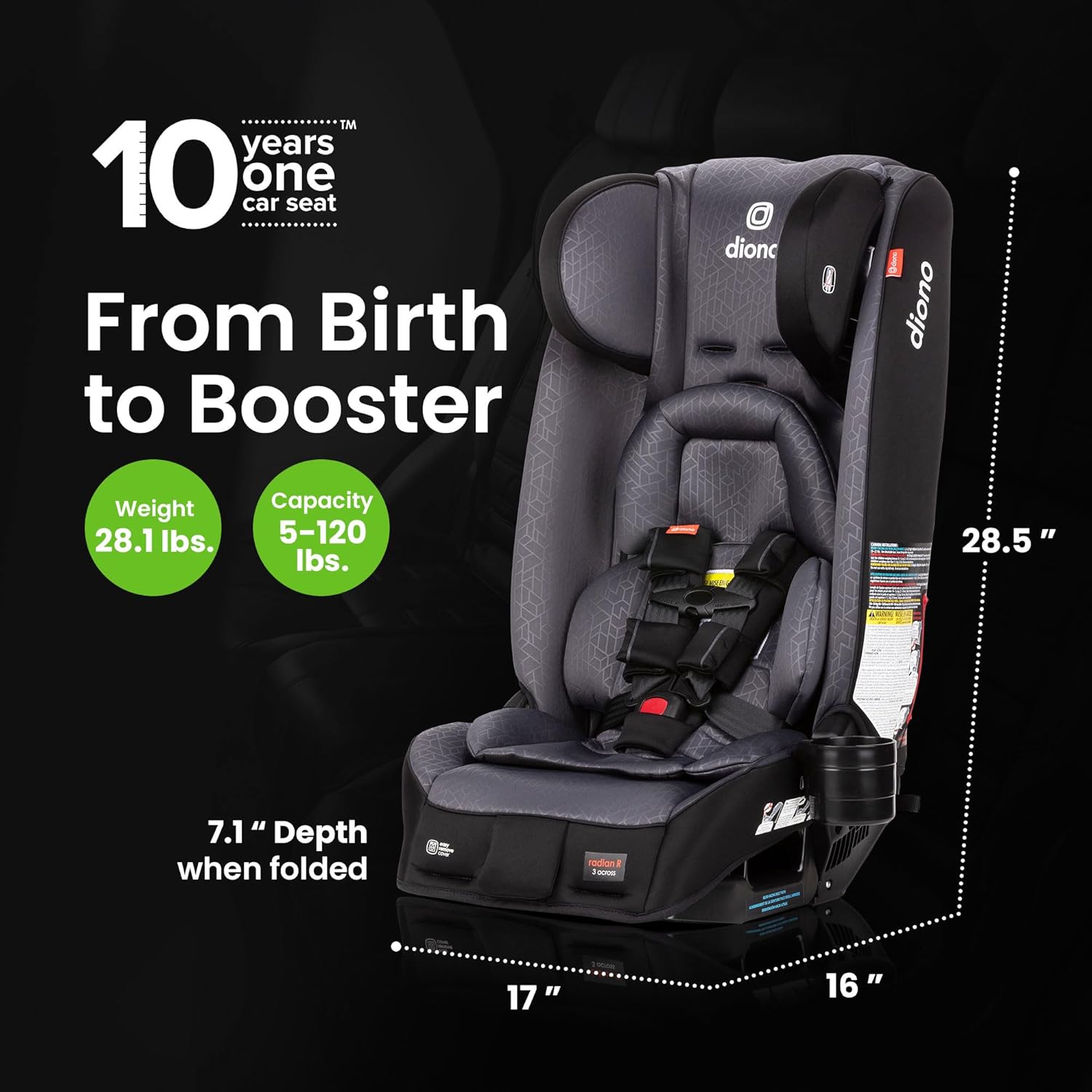Gray Stone All-in-One Convertible Car Seat E8040