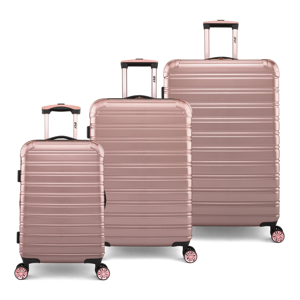 3 Piece Hardside Luggage Set, 20" Carry-on, 24" and 28" Checked, Rose Gold K2294