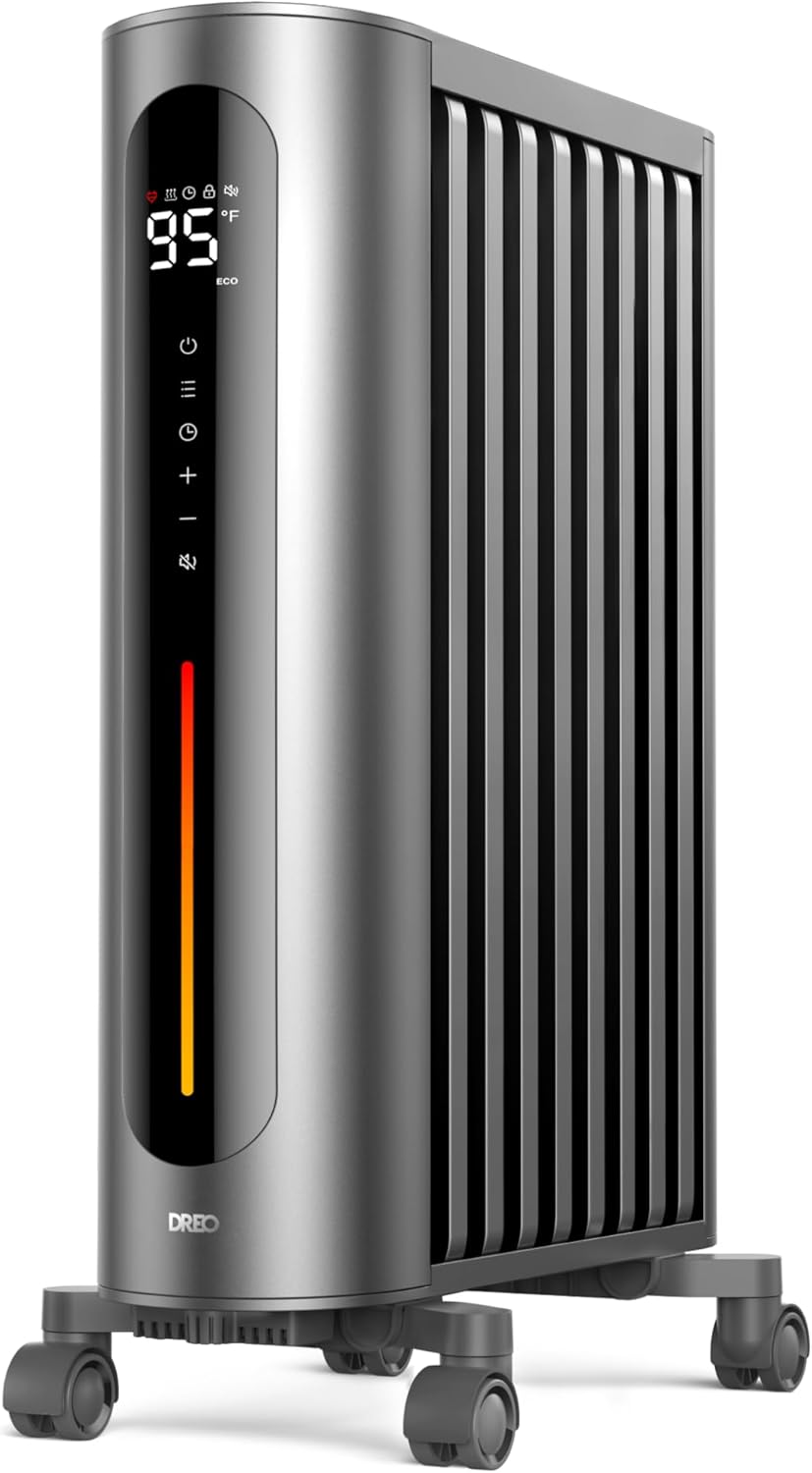 1500W Oil Filled Radiator Heater with Remote Control, Gray I104438