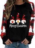 Black Plus Size Crewneck Christmas Sweatshirt P7236