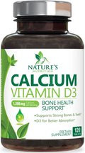 1200mg Calcium with Vitamin D3 Supplement 120 Capsules L9259