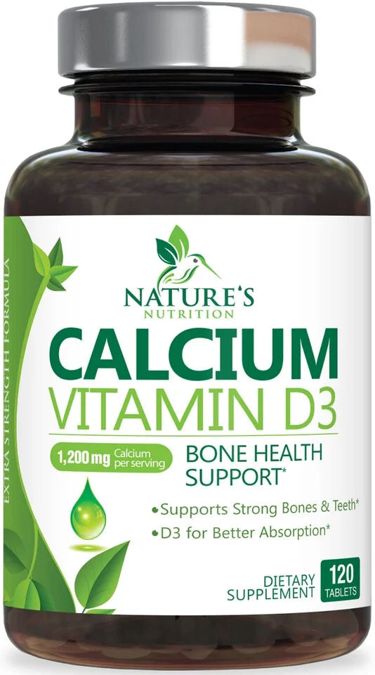 1200mg Calcium with Vitamin D3 Supplement 120 Capsules L9259