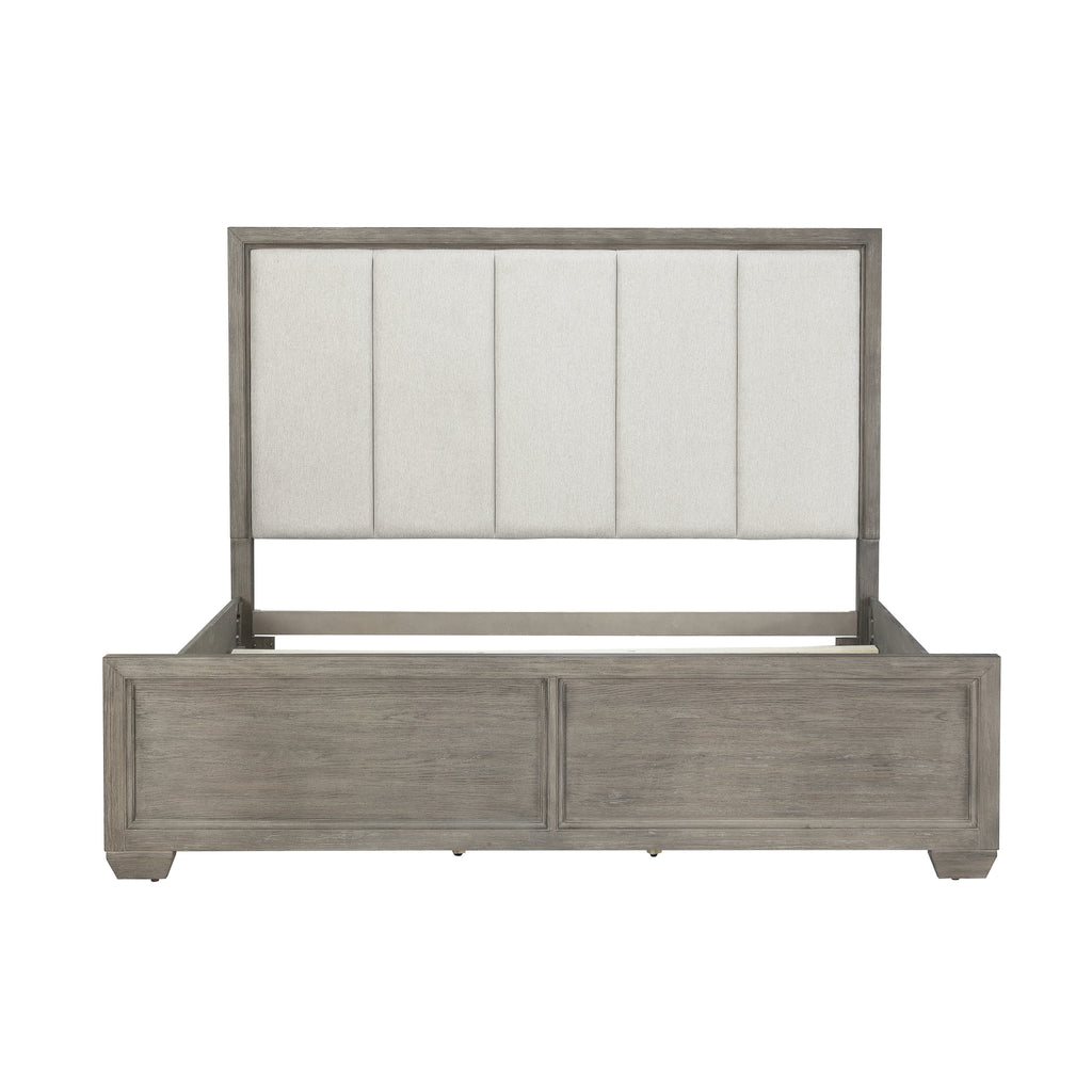 Gray Wood Queen Bedroom Set with Dresser, Mirror, Nightstand, and Chest M89105