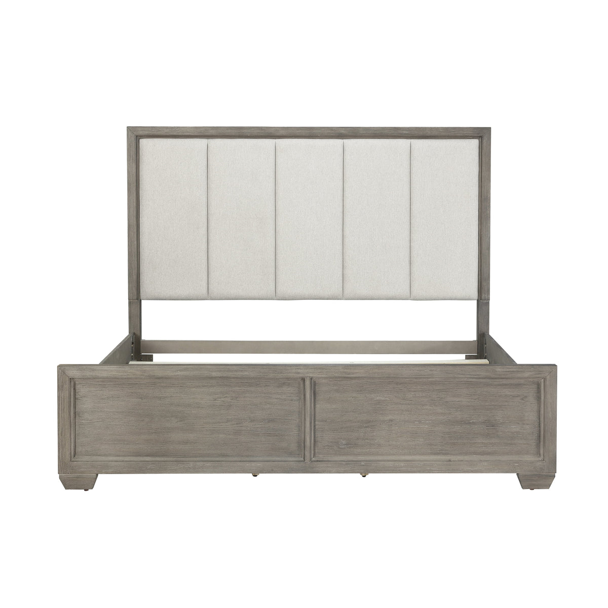 Gray Wood Queen Bedroom Set with Dresser, Mirror, Nightstand, and Chest M89105