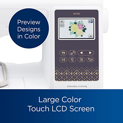 Sewing and Embroidery Machine, Computerized, 4" x 4" Hoop Area, White A7989