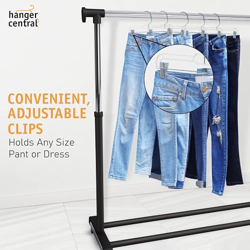 12 Pack 14" Clear Skirt Hangers with Adjustable Clips Q141