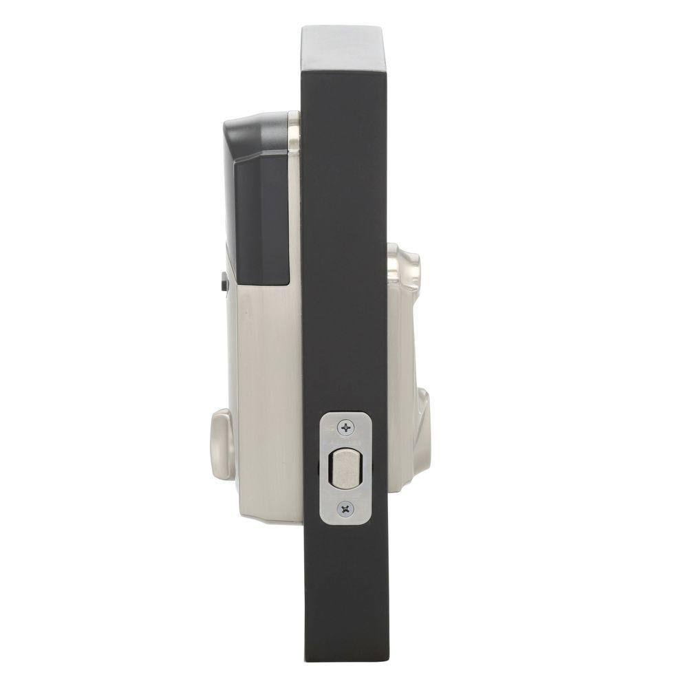 Satin Nickel Touchscreen Deadbolt with Alarm S322