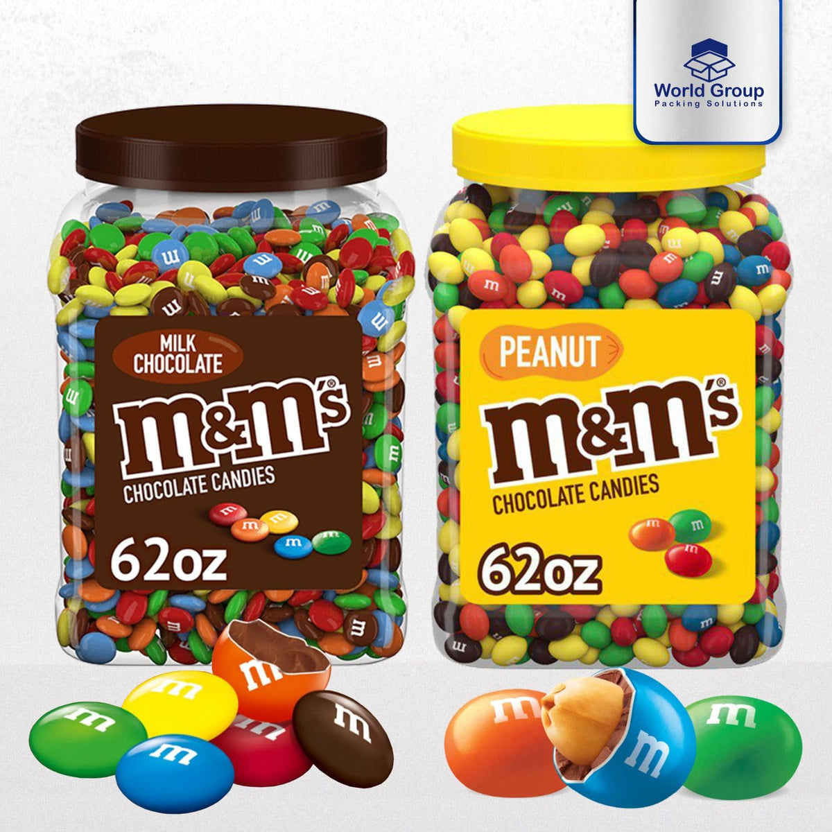 62oz Chocolate Peanut Jar and Milk Chocolate Jar (Pack of 2) O844449