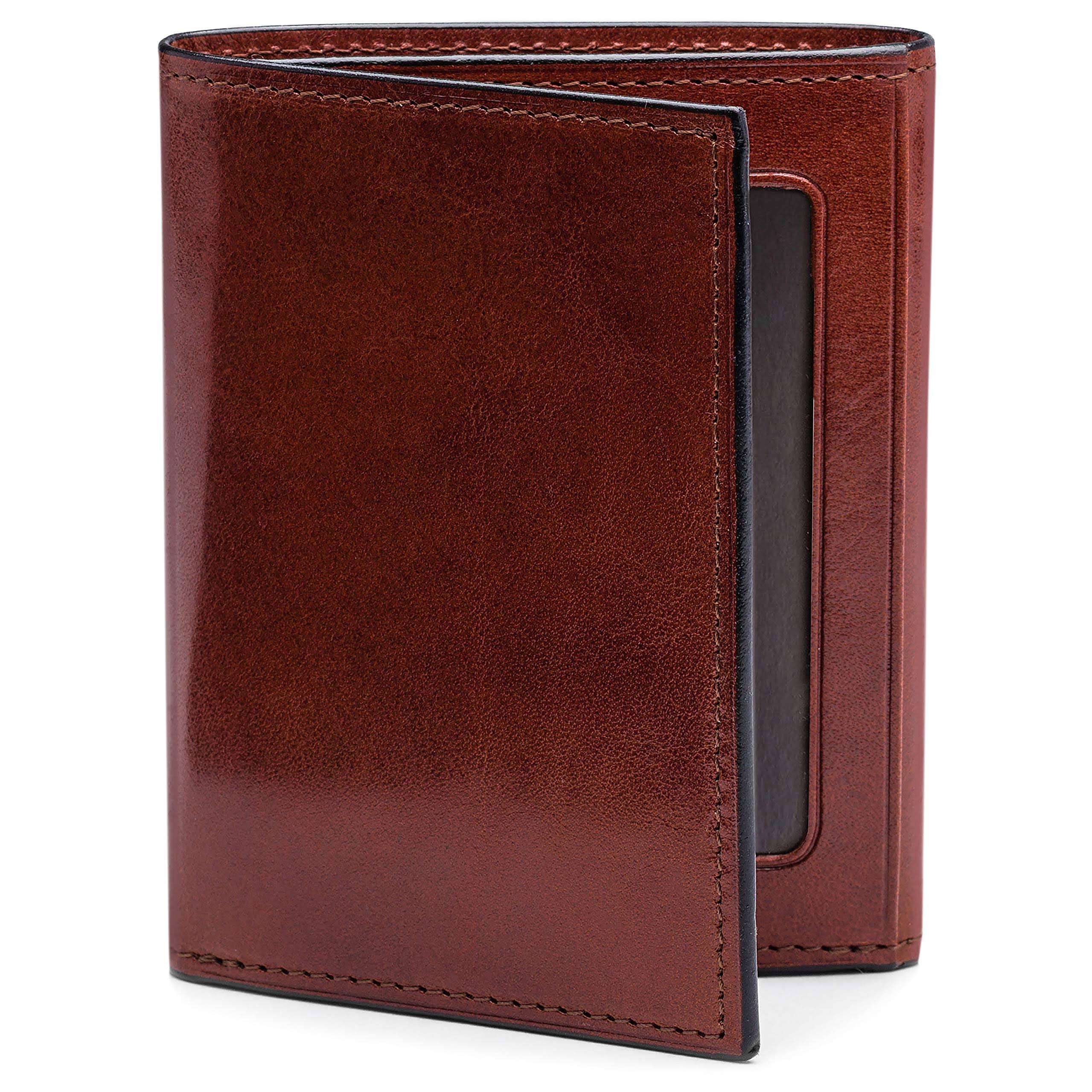 Dark Brown Leather Trifold ID Wallet O178820