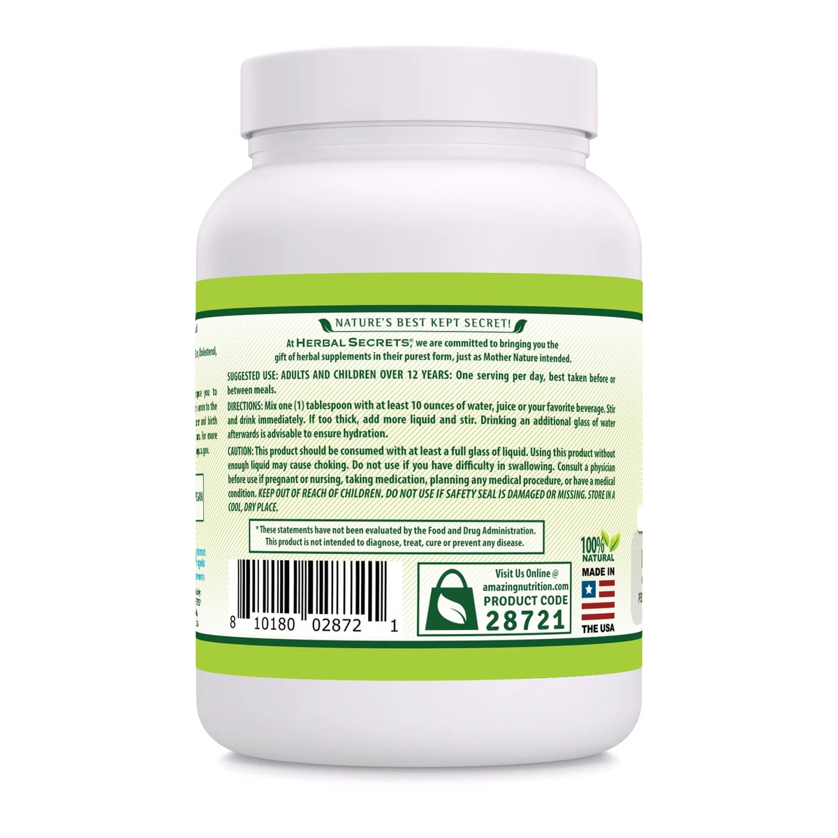 USDA Certified Organic Psyllium Husk 16 Oz O202