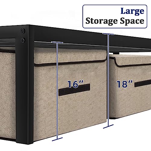 Black 18 Inch Tall Cal King Metal Platform Bed Frame M60372
