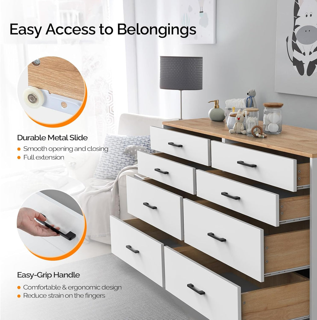 White 8 Drawer Wood Dresser Z91214