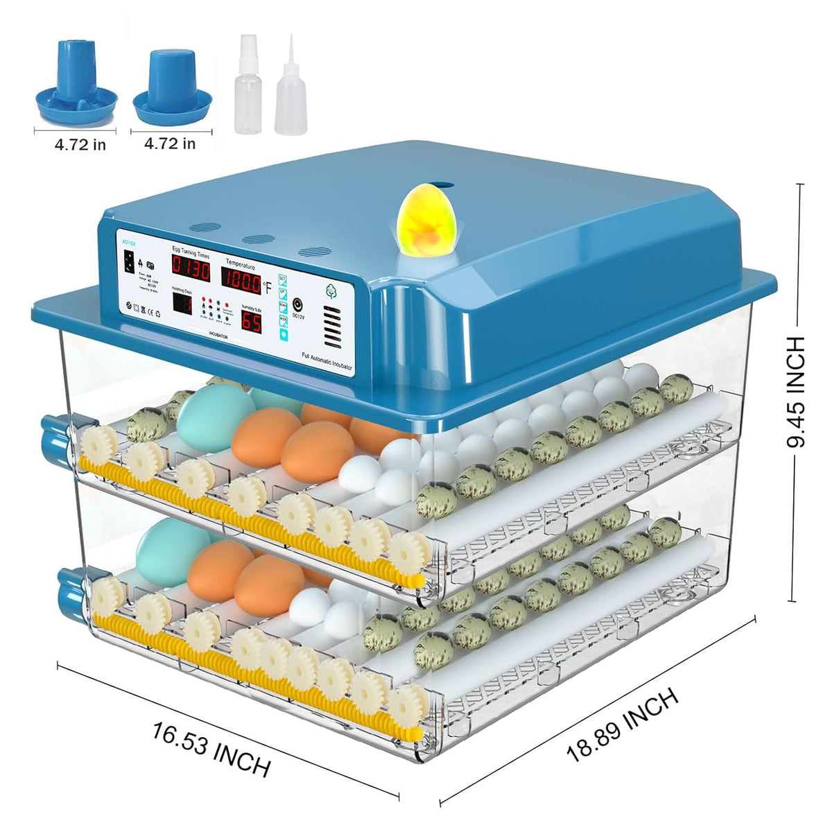 120 Egg Incubator Automatic Temperature Control Humidity Monitoring G213